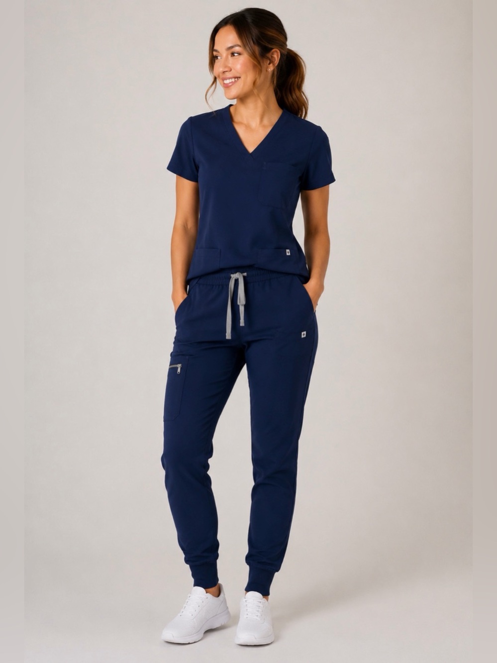 FIGS Technical Collection Slim Jogger Scrub Pants Navy Blue Size Small